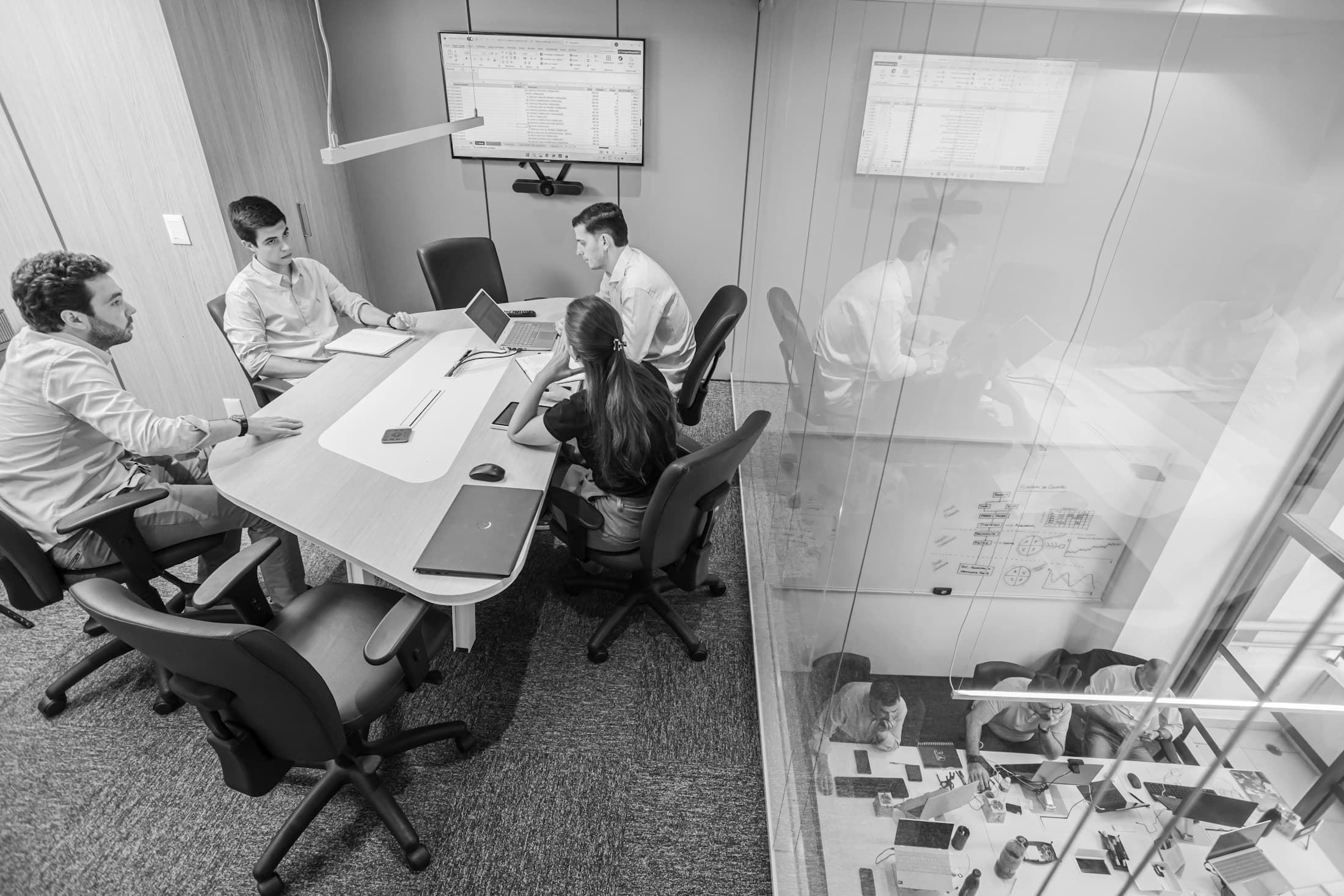 Professional team meeting in a modern boardroom
